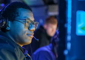 Fire Controlman Monitors Weapons Systems During Keen Sword