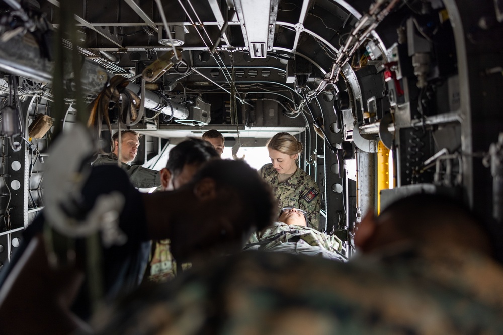 Exercise Active Shield 2022: US Navy Corpsmen, Japan Ground Self-Defense Force members conduct simulated casualty evacuation