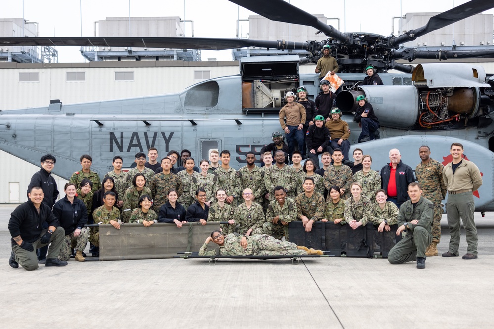 Exercise Active Shield 2022: US Navy Corpsmen, Japan Ground Self-Defense Force members conduct simulated casualty evacuation