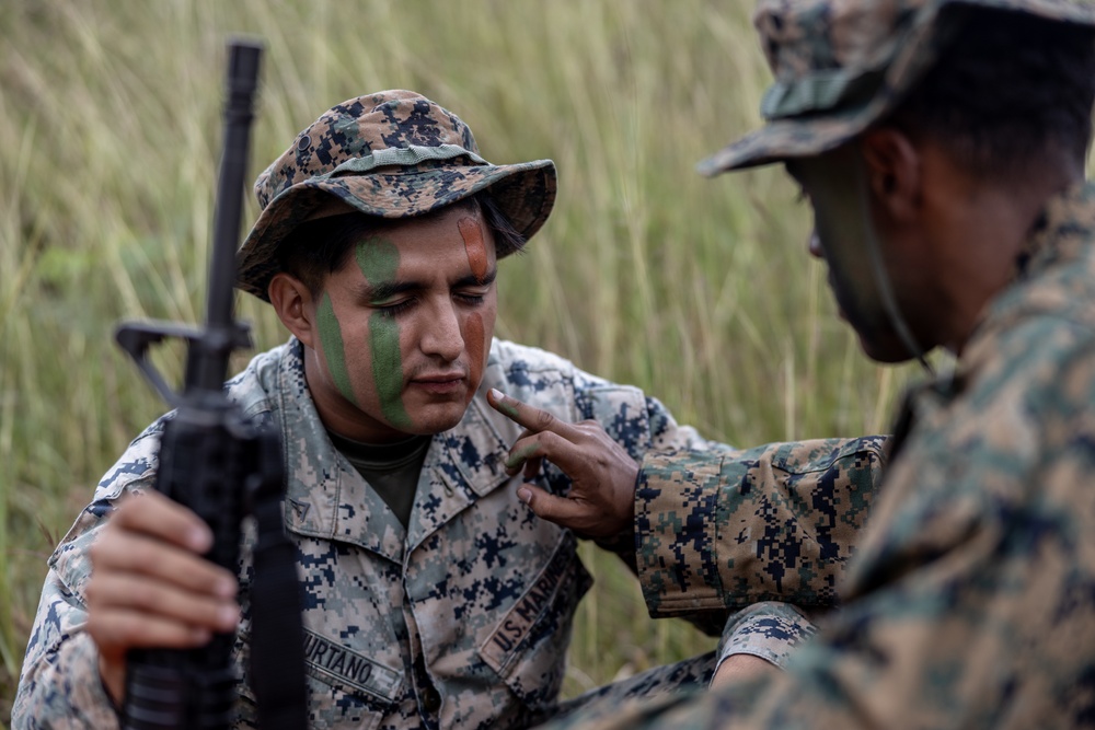 3rd Landing Support Battalion Marines Conduct Conditioning Hike and Combat Skills Training Event