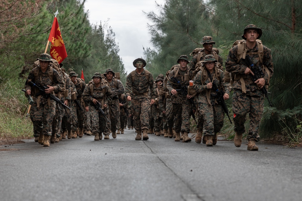 3rd Landing Support Battalion Marines Conduct Conditioning Hike and Combat Skills Training Event