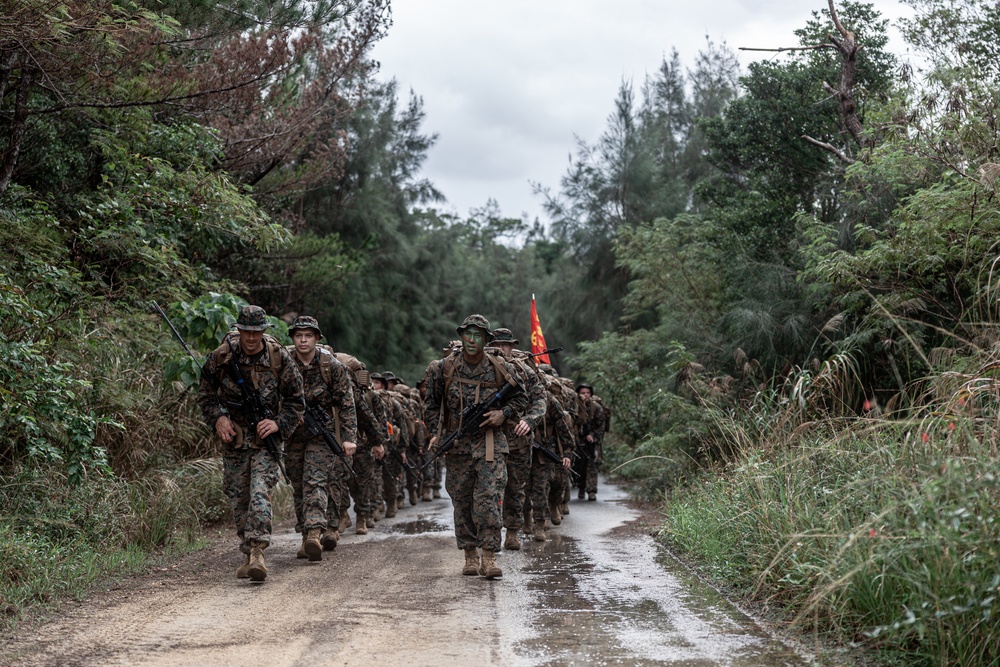 3rd Landing Support Battalion Marines Conduct Conditioning Hike and Combat Skills Training Event