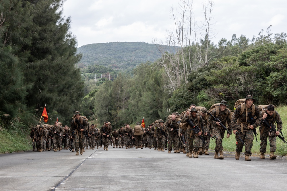 3rd Landing Support Battalion Marines Conduct Conditioning Hike and Combat Skills Training Event