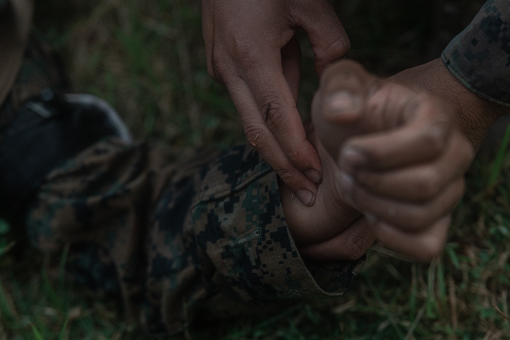 3rd Landing Support Battalion Marines Conduct Conditioning Hike and Combat Skills Training Event