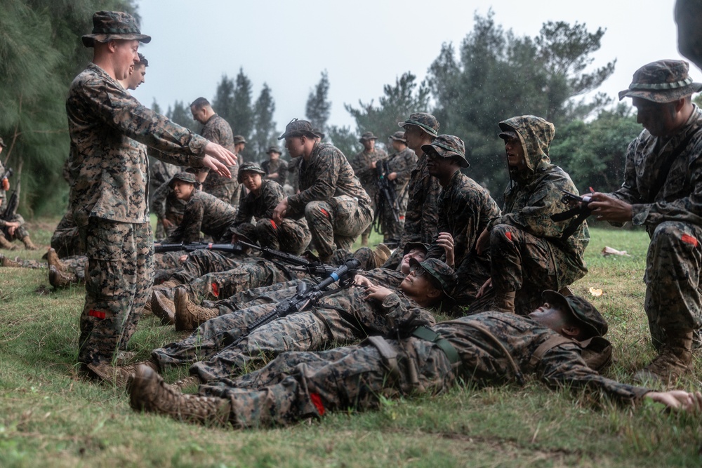 3rd Landing Support Battalion Marines Conduct Conditioning Hike and Combat Skills Training Event