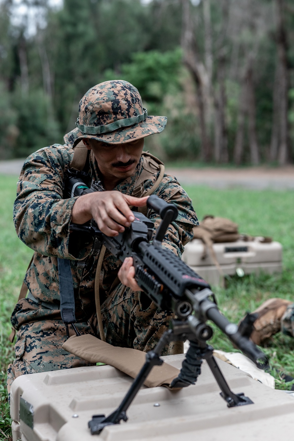 3rd Landing Support Battalion Marines Conduct Conditioning Hike and Combat Skills Training Event