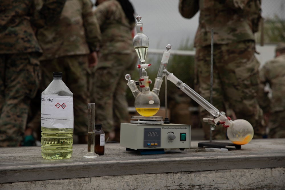 U.S. Marines and Army Soldiers conduct low light CBRN