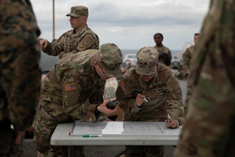 U.S. Marines and Army Soldiers conduct low light CBRN