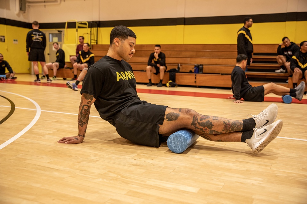 Soldiers conduct PT during Squad Leader Summit