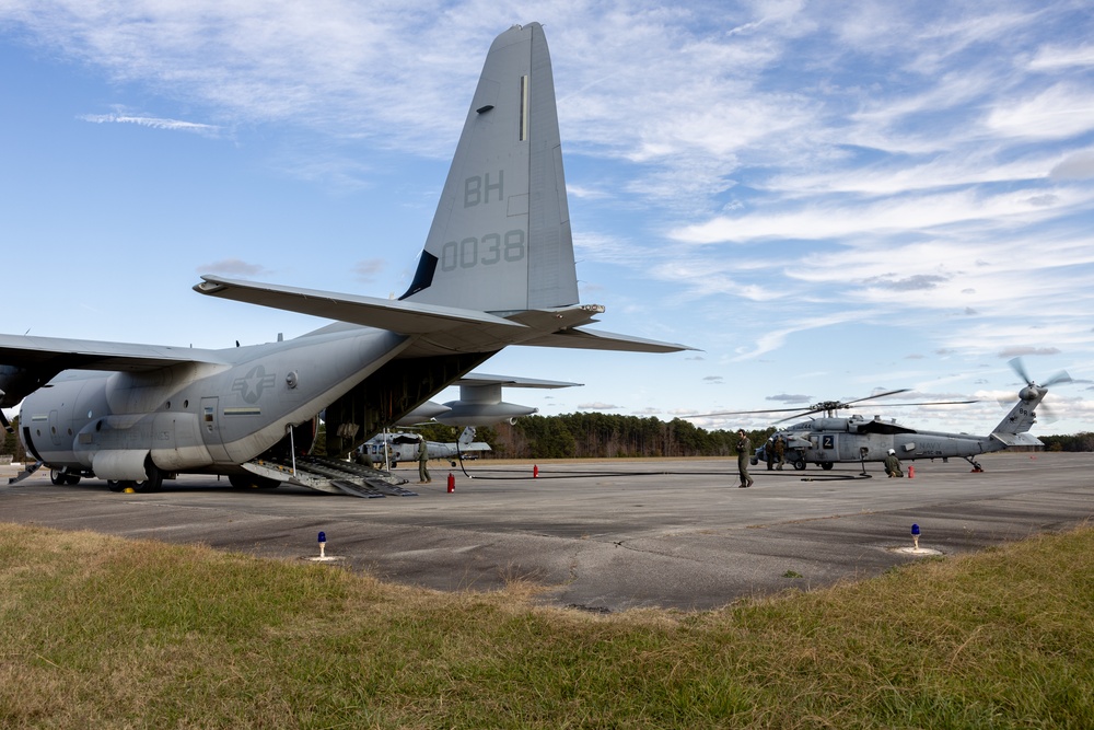 U.S. Marines work with U.S. Navy SEALs