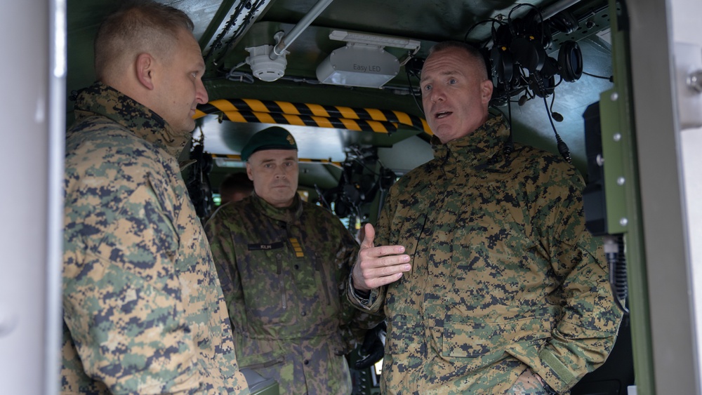 2nd Marine Logistics Group Commanding General Visits with Marines of Combat Logistics Battalion 6 in Finland