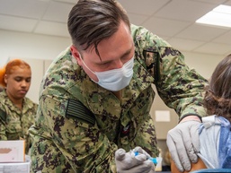 NMRTC San Diego Sailors Administer Flu Vaccines at Joy Bright Hancock Elementary School
