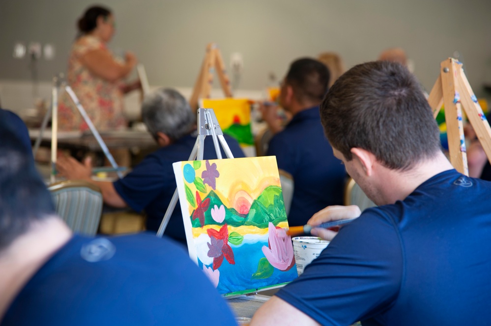 Wounded Warriors participate in painting as part of Warrior Care Month