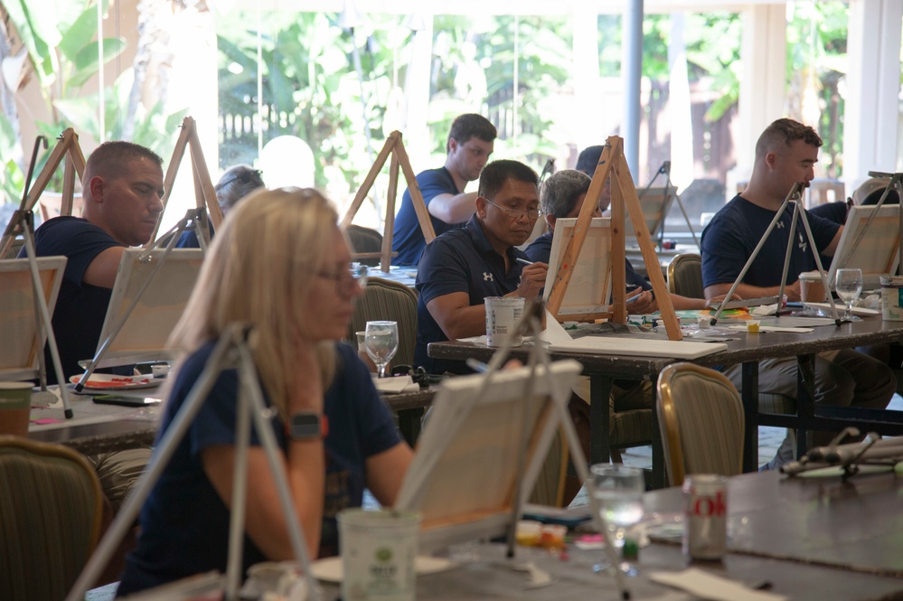 Wounded Warriors participate in painting as part of Warrior Care Month