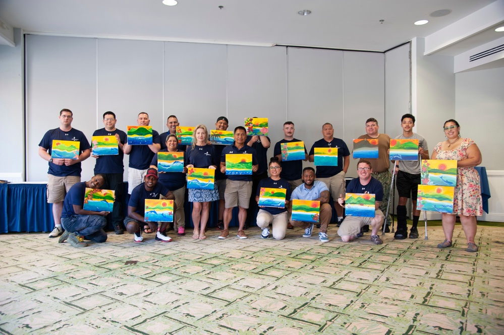 Wounded Warriors participate in painting as part of Warrior Care Month