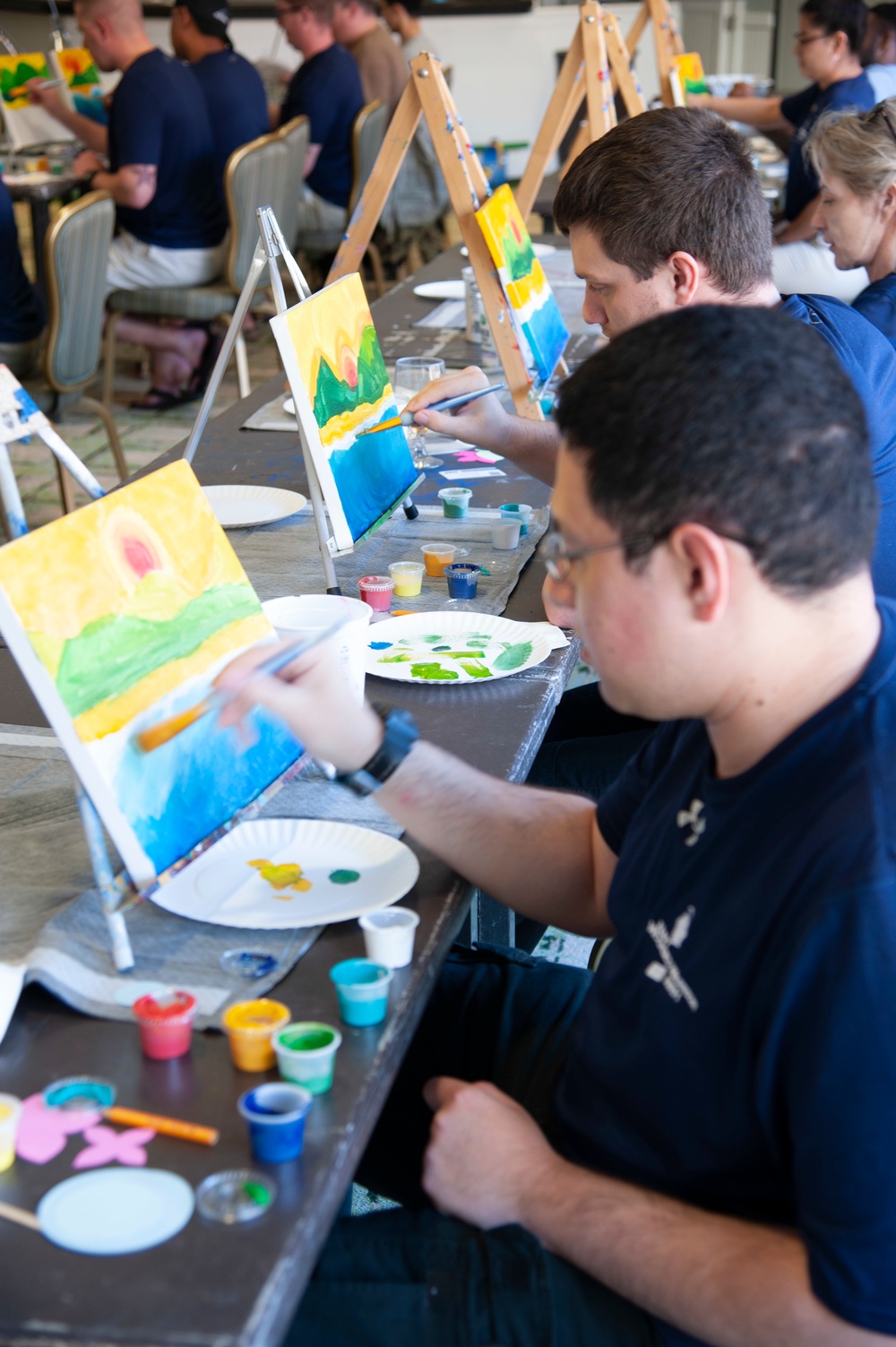 Wounded Warriors participate in painting as part of Warrior Care Month