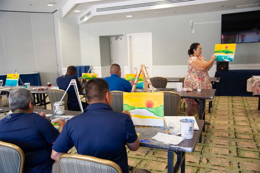 Wounded Warriors participate in painting as part of Warrior Care Month