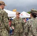 Rear Adm. Bruce L. Gillingham, Surgeon General, Chief Bureau of Medicine and Surgery and Force Master Chief Michael J. Roberts, Director of the Hospital Corps visit a medical site during Continuing Promise 2022