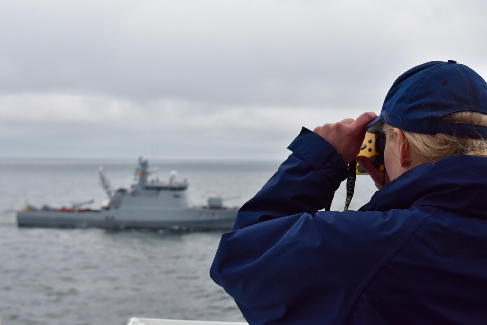 USCGC Hamilton conducts at-sea engagements with Lithuania while in the Baltic Sea