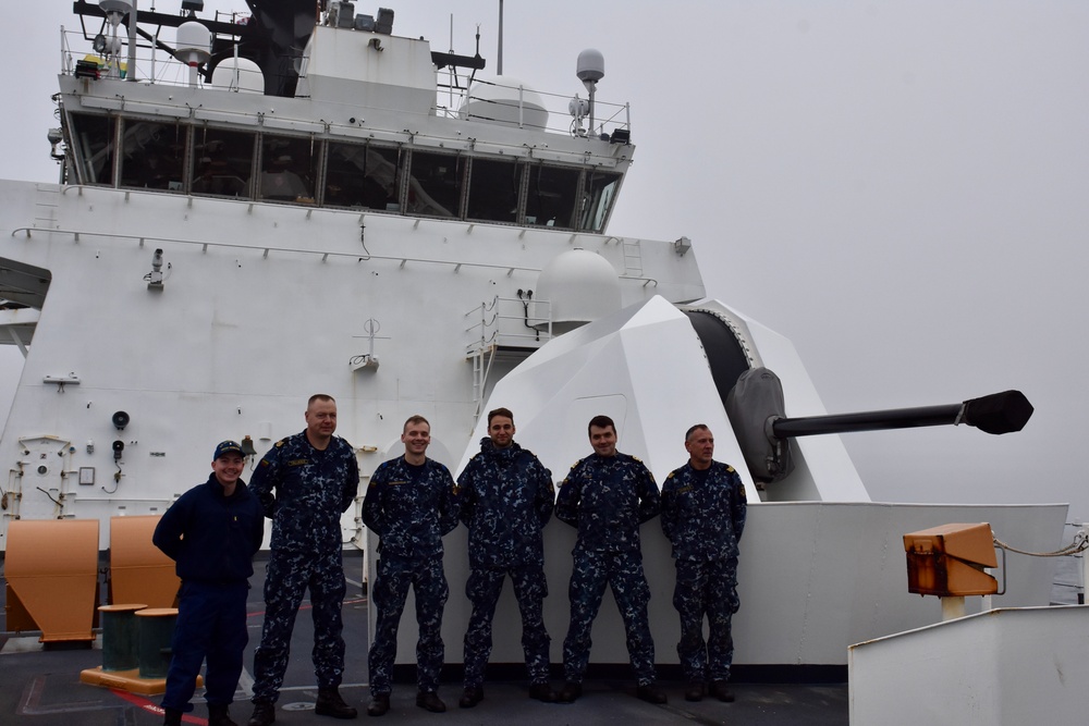 USCGC Hamilton conducts at-sea engagements with Lithuania while in the Baltic Sea