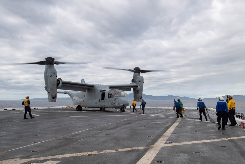 Flight Ops aboard USS New Orleans during Keen Sword 23