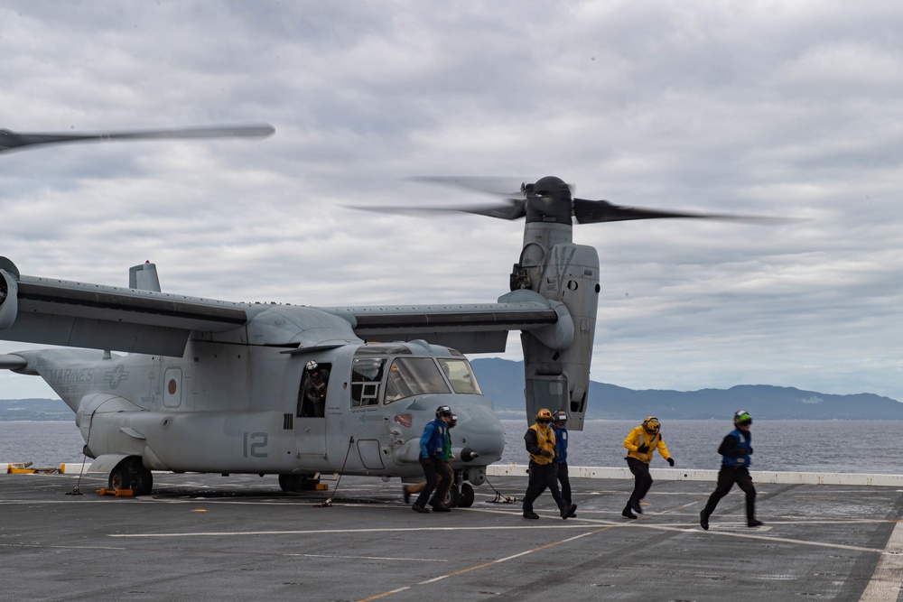 Flight Ops aboard USS New Orleans during Keen Sword 23