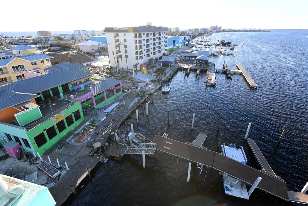 Downtown Fort Myers Beach is Damaged From Hurricane Ian