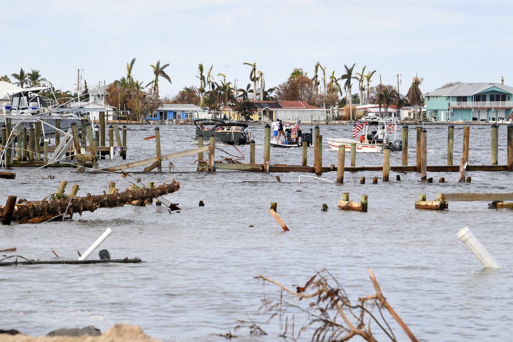 Boats Are Used to Transport Residents to Pine Island