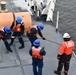 USCGC Hamilton gets underway for the Baltic Sea after four-day engagement while moored in Riga, Latvia