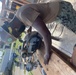 Equipment Operator 3rd Bobby Smith, cuts ceiling joists to be used for The Richardson Multipurpose Facility.
