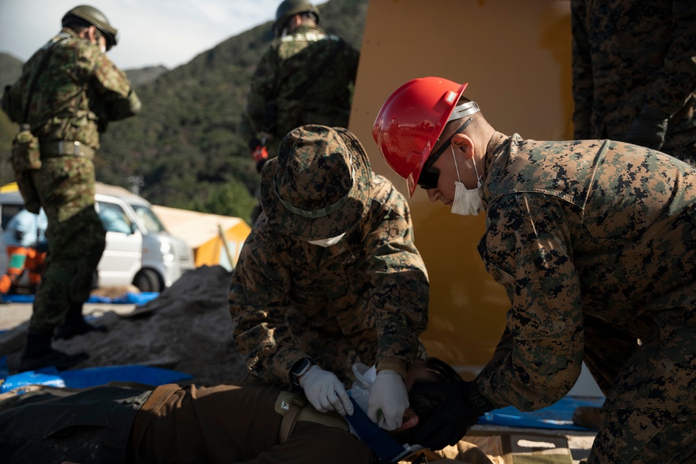 9th Engineer Support Battalion Marines Participate in  Humanitarian Aid/Disaster Relief Demonstration  with Japan Ground Self Defense Force Counterparts