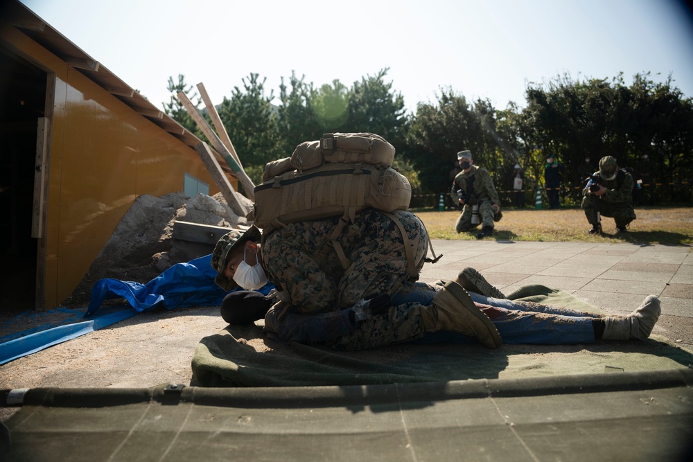 9th Engineer Support Battalion Marines Participate in  Humanitarian Aid/Disaster Relief Demonstration  with Japan Ground Self Defense Force Counterparts