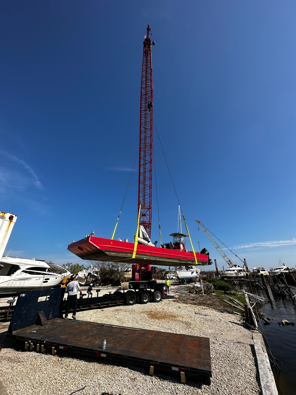 Damaged Boats Are Removed From Waterways