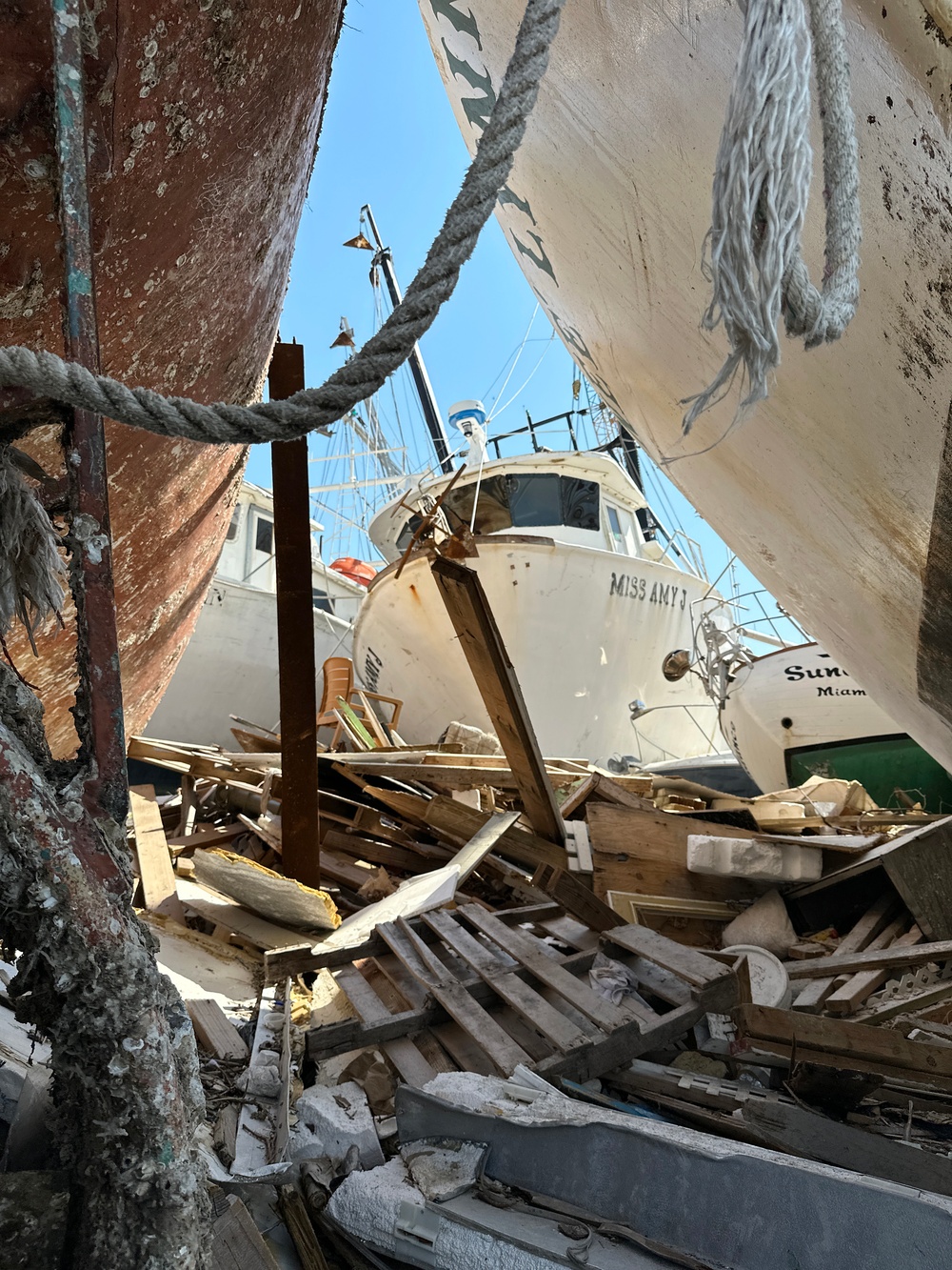 Damaged Vessels Are Scattered About From Hurricane Ian