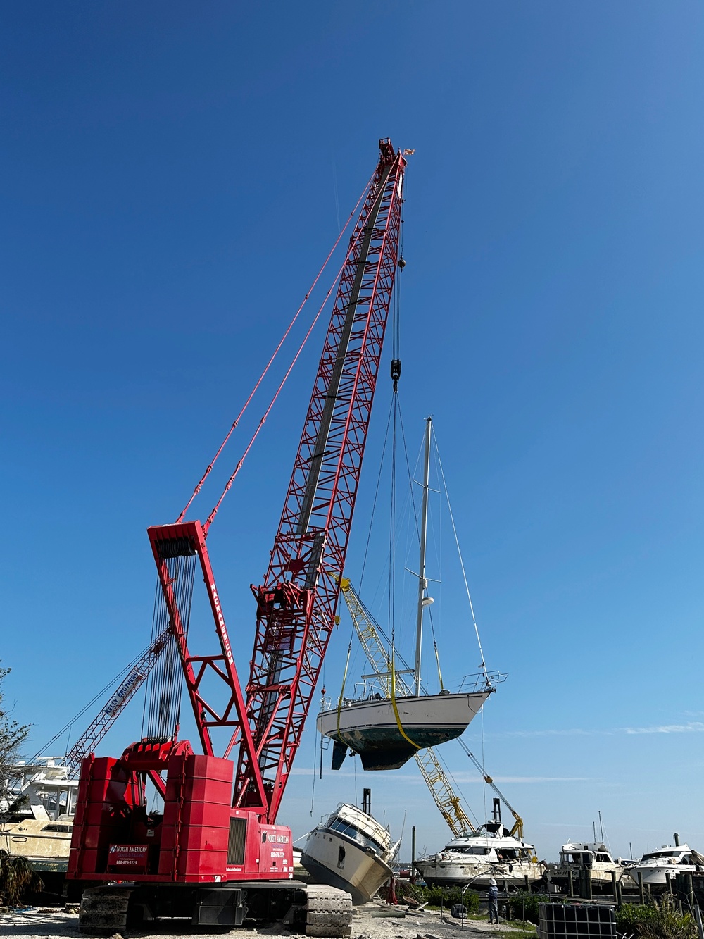 Crews Work to Remove Vessels Displaced by Hurricane Ian