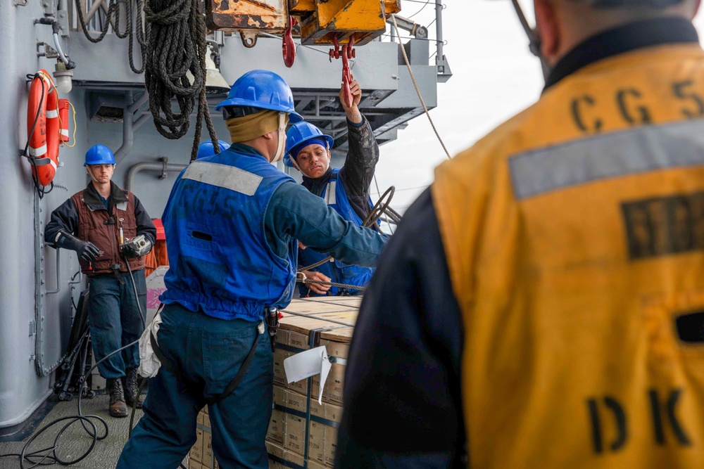 USS Leyte Gulf (CG 55) Completes Replenishment-at-Sea