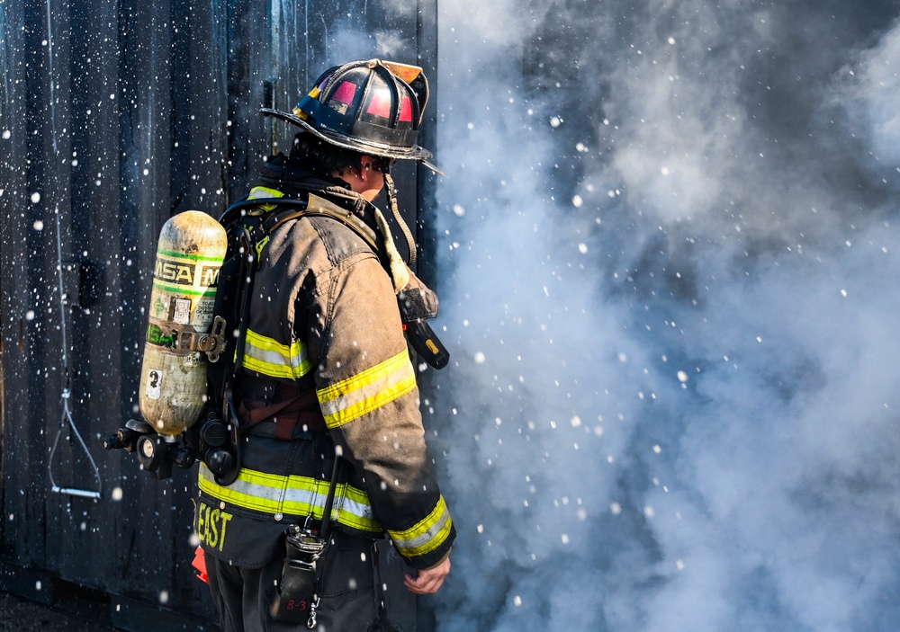 Tinker Fire and Emergency Services help train local fire academy students