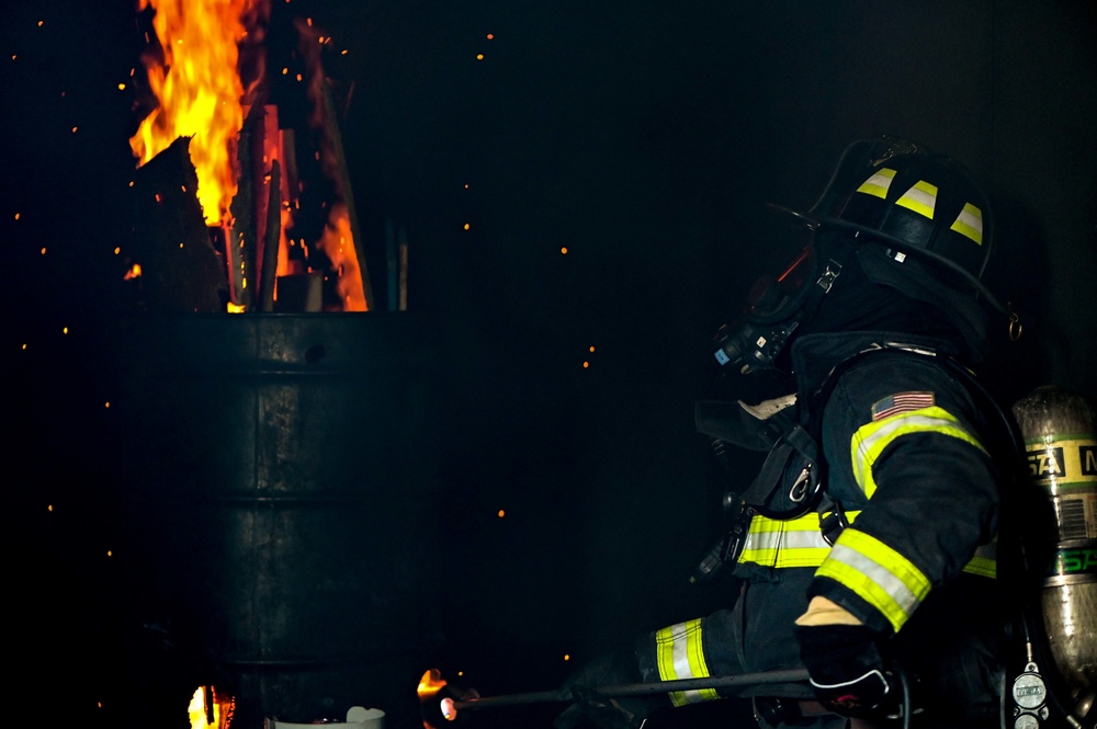 Tinker Fire and Emergency Services help train local fire academy students