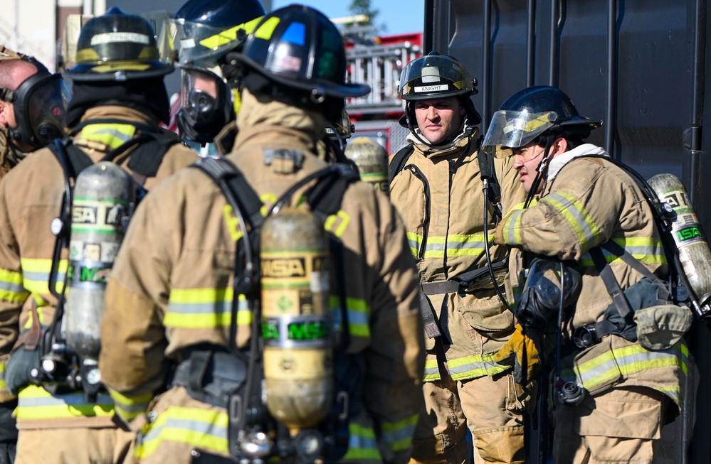 Tinker Fire and Emergency Services help train local fire academy students