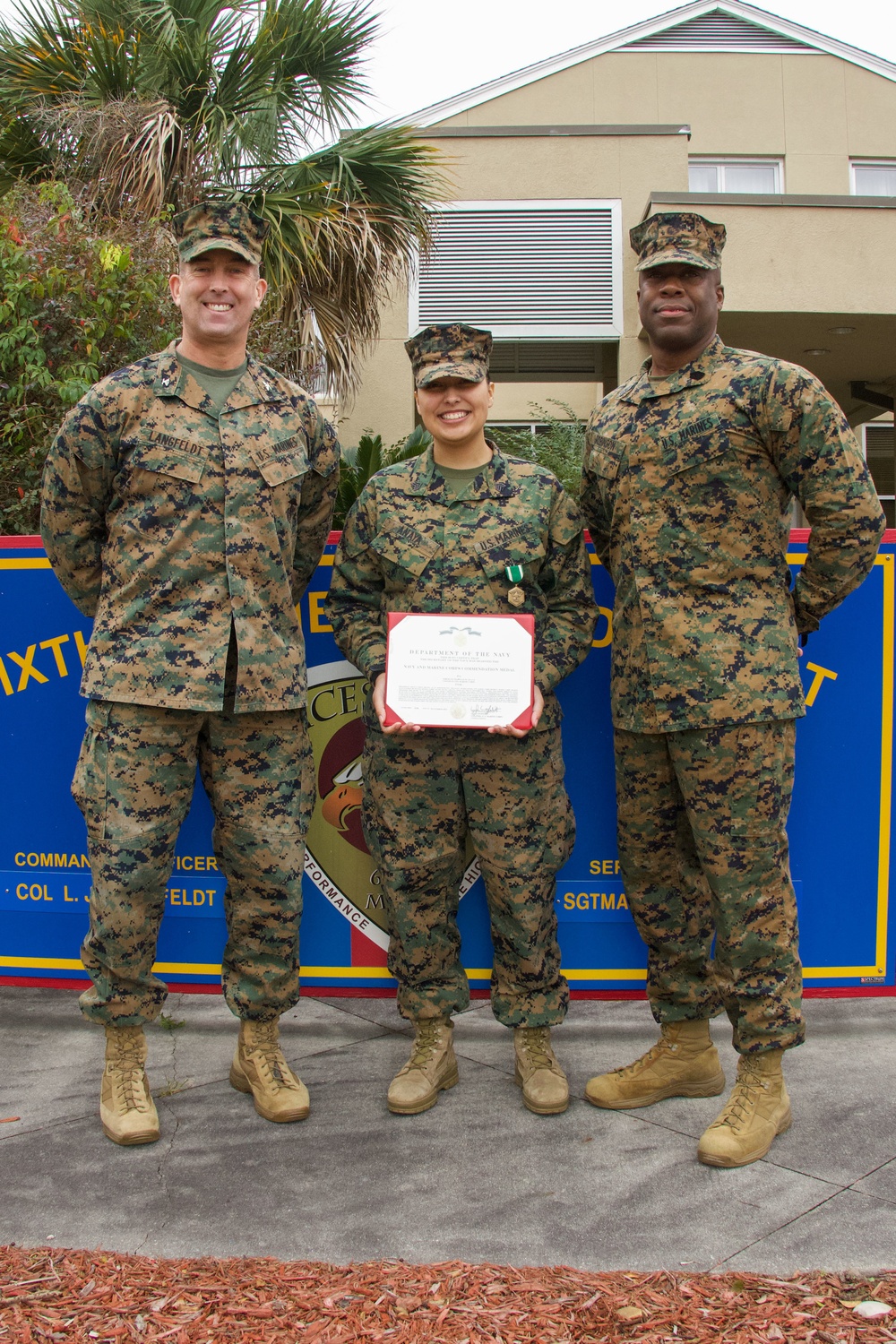 6th Marine Corps District Sgt. Anaya receives Navy and Marine Corps Commendation Medal