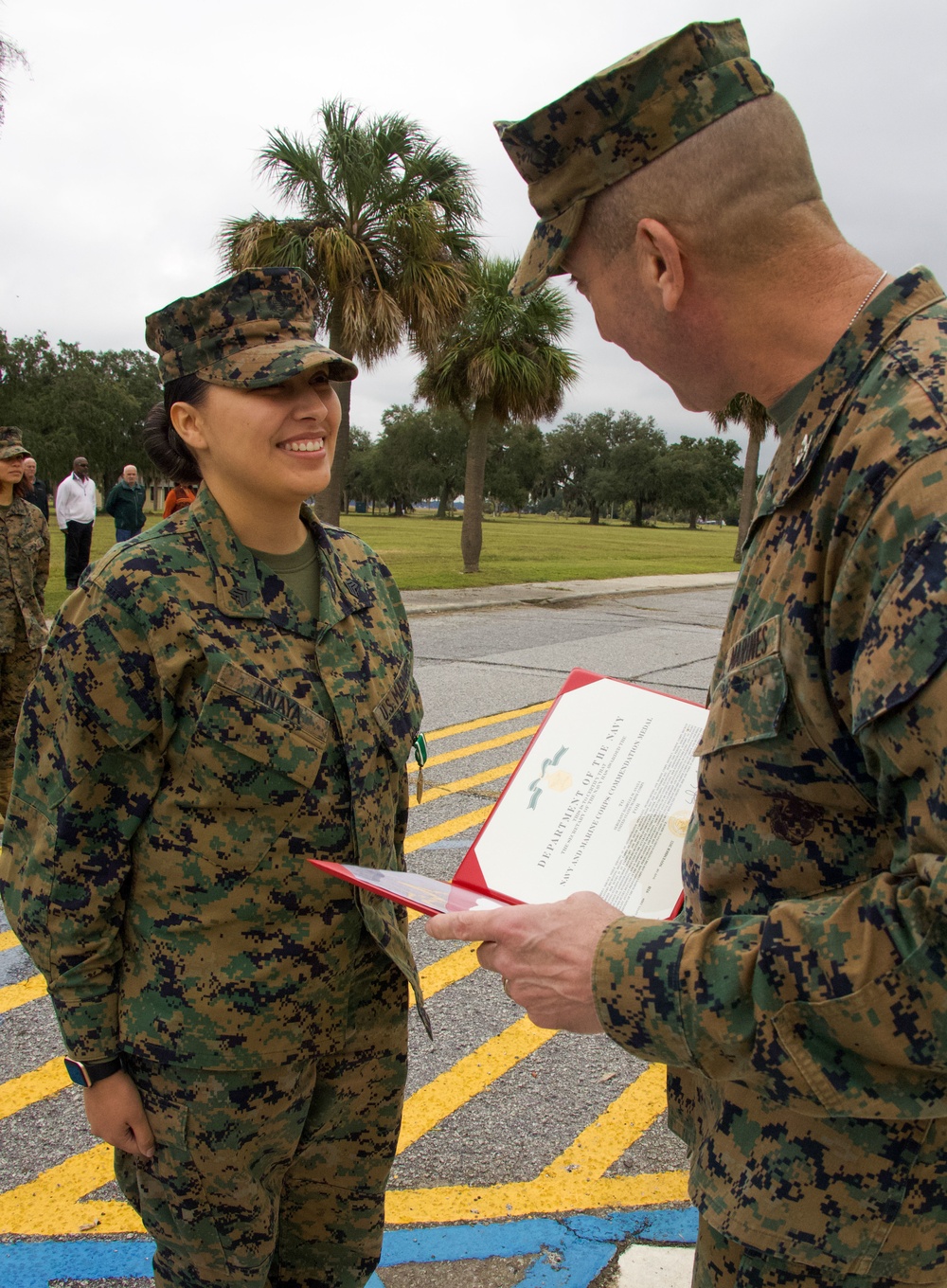 6th Marine Corps District Sgt. Anaya receives Navy and Marine Corps Commendation Medal