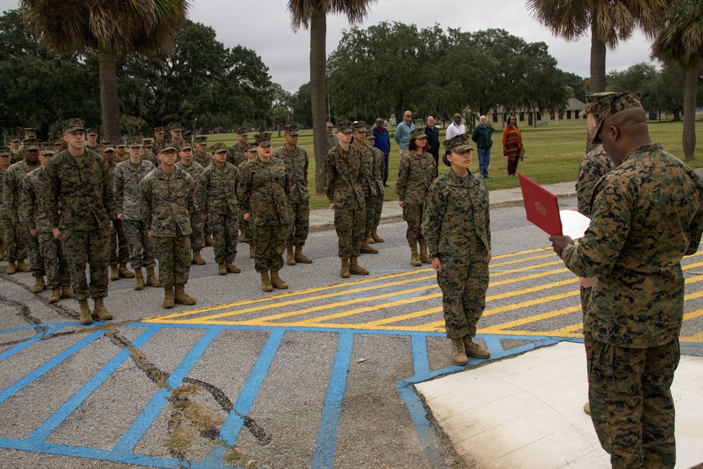 6th Marine Corps District Sgt. Anaya receives Navy and Marine Corps Commendation Medal