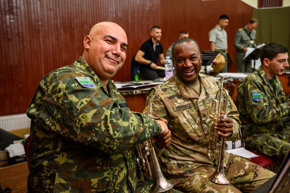 63rd Army Band rehearses with Albanian Armed Forces Band