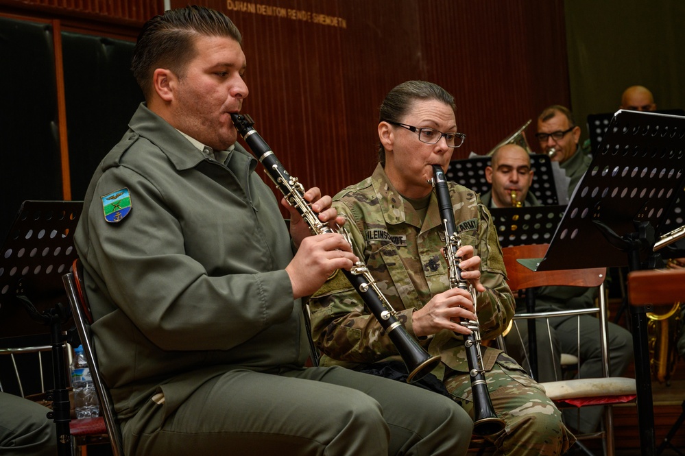 63rd Army Band rehearses with Albanian Armed Forces Band