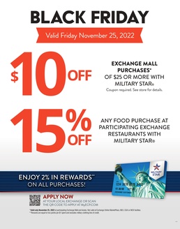 MILITARY STAR Offering Additional Savings, Double Rewards on Black Friday and Cyber Monday