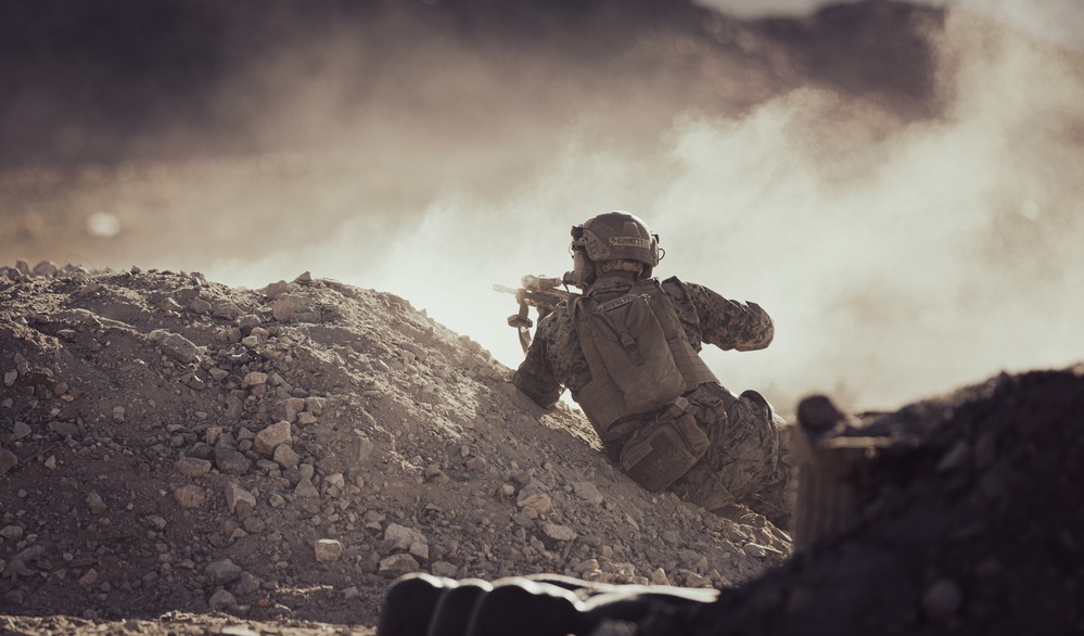 Gunsmoke in the trenches: 2/1 Marines conduct platoon attacks at range 410A