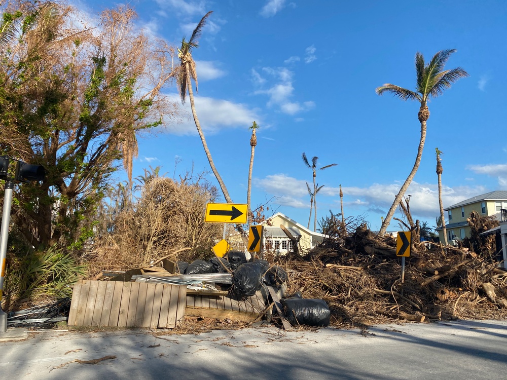 Debris Line The Streets in the Path of Hurricane Ian