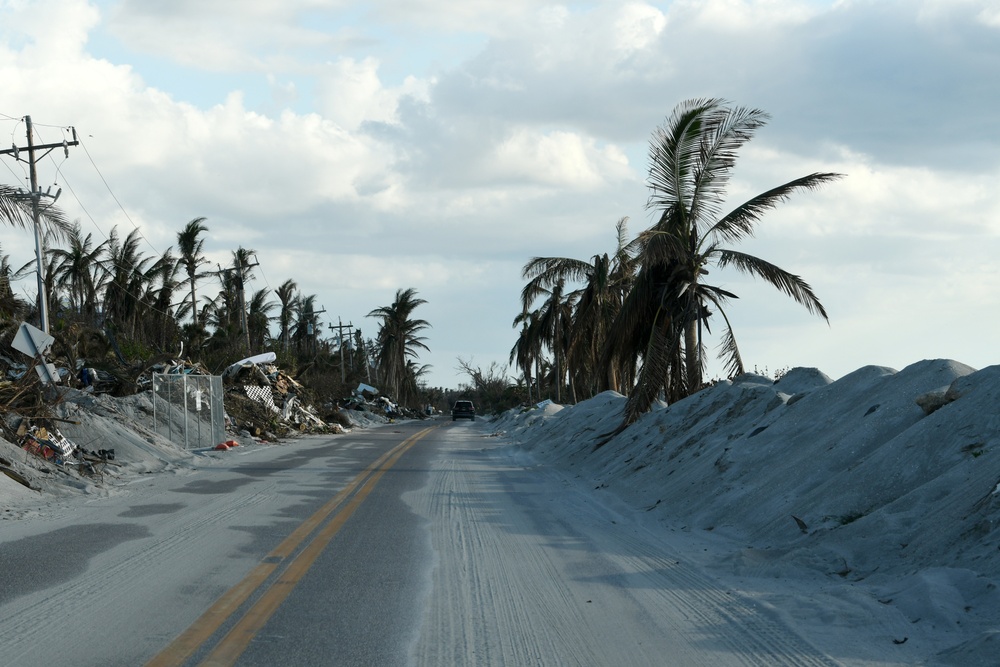 Sand Line the Streets of Neighborhoods Impacted by Hurricane Ian