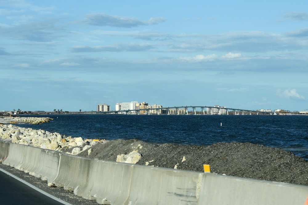 Sanibel Causeway Is LIned With Barriers to Support the Causeway