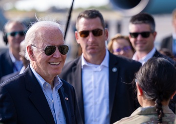 President Biden greets service members in Hawaii